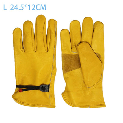 Men's HydraHyde Leather Winter Work Gloves | Water-Resistant | Insulated Cow Leather Work Glove Soft Cowhide Welding Security Protection Gloves Workers Mechanic Driver Hunting Driving Farm Garden Glove