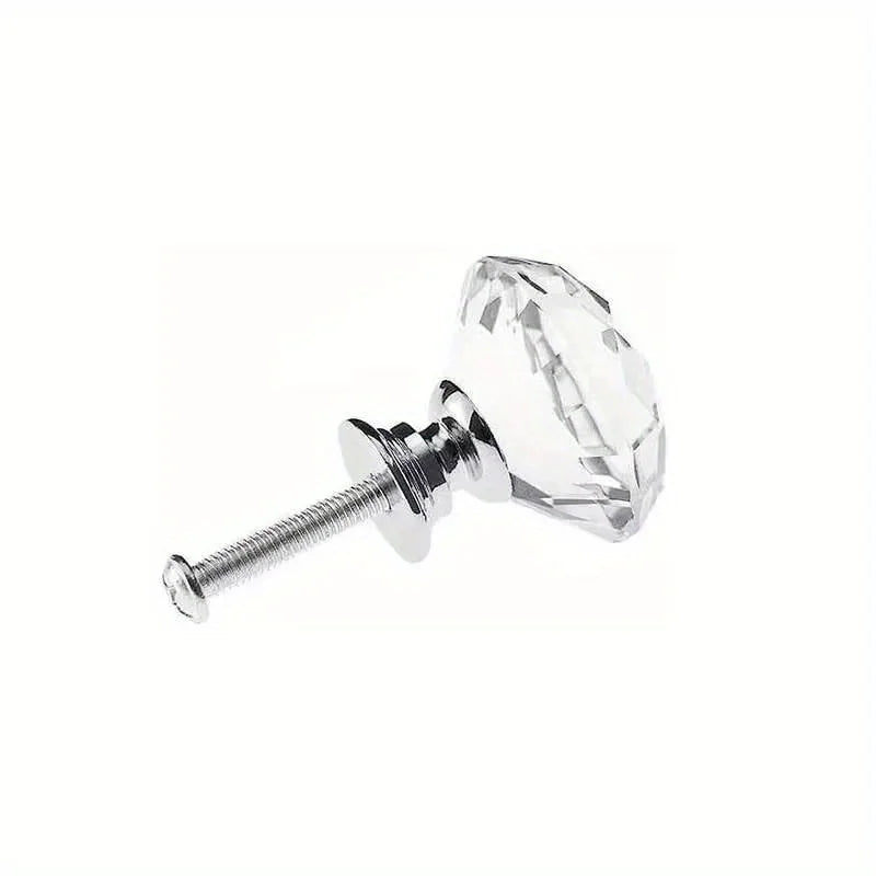 Passage Glass Door Knobs Interior, 16Pcs Diamond Furniture Door Knobs Crystal Glass Pot Cover Handles Cabinet Pull Decorative for Dresser Cupboard Wardrobe