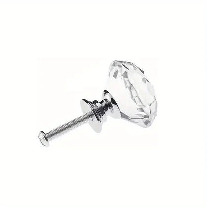 Passage Glass Door Knobs Interior, 16Pcs Diamond Furniture Door Knobs Crystal Glass Pot Cover Handles Cabinet Pull Decorative for Dresser Cupboard Wardrobe