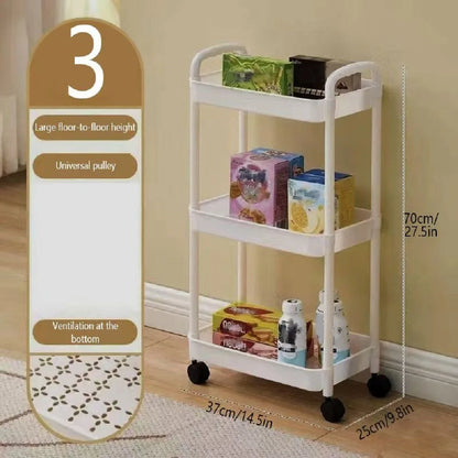3/4-Tier Baby Diaper Caddy Cart Organizer,Mobile Nursery Storage Carts with Wheels,With 2 Dividers&14 Mesh Pockets Durable Metal Utility Cart for Nursery, Bedroom, Bathroom, Baby Essentials Organization