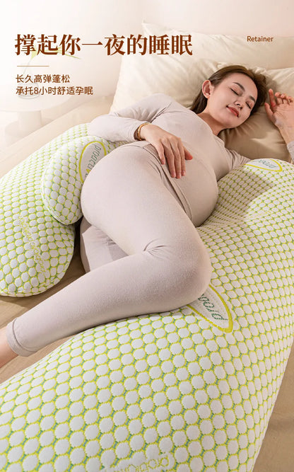 U-Shaped Pregnancy Pillow for Side Sleeping Maternity Body Pillow with Back & Belly Support Cooling Summer Sleep Comfort