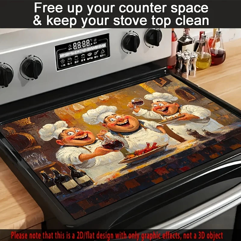 Heat-Resistant Glass Stove Top Cover with Anti-Slip Rubber Coating – Electric Stove Protector, Scratch-Resistant, Expands Counter Space, Stylish Kitchen Decor