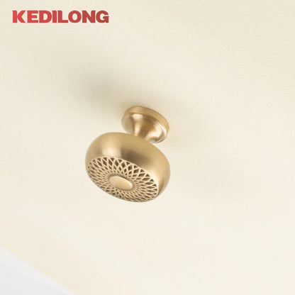 Cabinet Handles Brushed Brass Kitchen Knobs European style minimalist solid brass cabinet DIY pull handle classical luxury drawer gold knob cabinet door long handle
