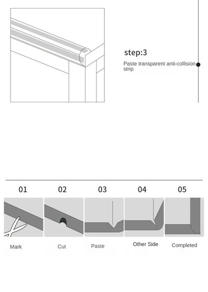 Transparent PVC Baby Protection Strip with Double-Sided Tape Anti-Bumb Kid Safety Table Edge Furniture Guard Corner L Protectors