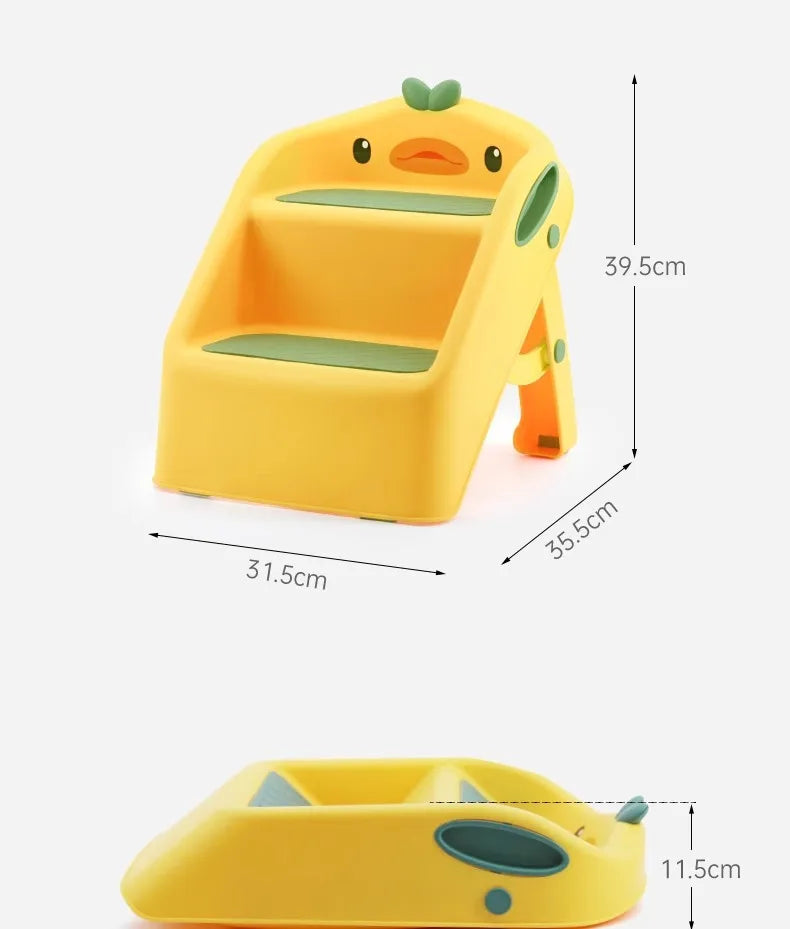 Toddler Step Stool for Bathroom Sink and Potty Training Durable Anti-Slip,Anti-Tip A-Frame,10-Second Assembly, 2-Step Potty Stool with Wide Steps