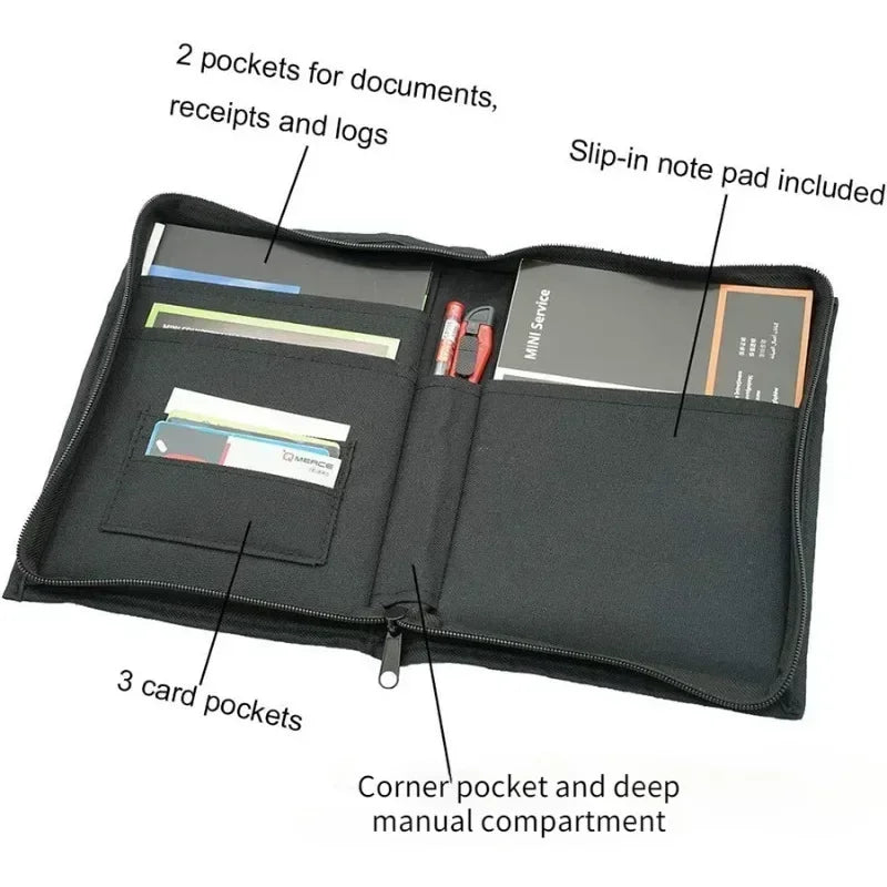 Car Interior Supplies Oxford Cloth Multi-pocket Portable Document Storage Bag Glove Box Manual Registration Card Storage Bag