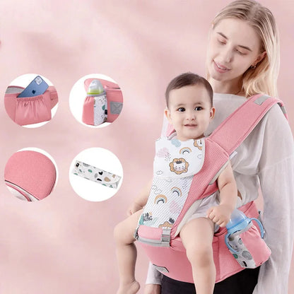 Baby Carrier with Hip Seat, Baby Carrier Newborn to Toddler, 6-in-1 Ways to Carry, All Seasons, Adjustable Baby Holder Carrier for Breastfeeding