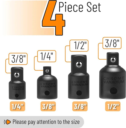4/6/8/10 Impact Socket Wrench Adapter Set Professional 1/4 3/8 1/2 3/4 Inch Square Drive Adaptor Reducer Spanner Tool ﻿with Case