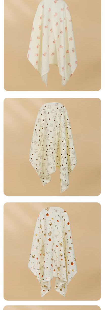 Double Layer Cotton Nursing Cover Breastfeeding Baby Blanket Outdoor Muslin Gauze Towel Multifunctional Shawl Stroller Blanket