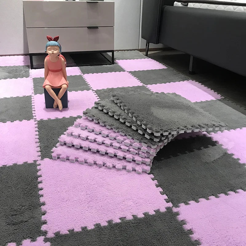 Soft Plush Children's Mat Baby Play Mat Baby Toys Eva Foam Puzzle Carpet In Children's Room Keep Warm Playmat 30*30*1CM