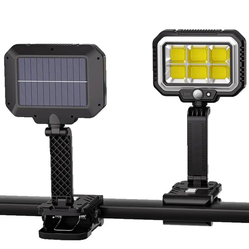Clip On Solar Lights Outdoor COB LED Security Light Solar Charging 360° Rotatable Rainproof Motion Sensor Auto On/Off For Outdoor