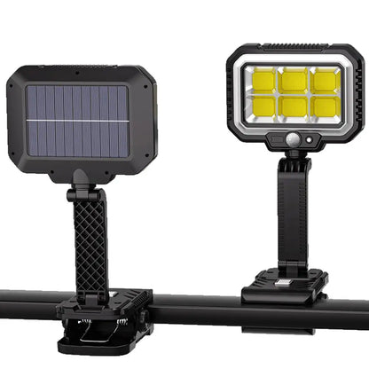 Clip On Solar Lights Outdoor COB LED Security Light Solar Charging 360° Rotatable Rainproof Motion Sensor Auto On/Off For Outdoor