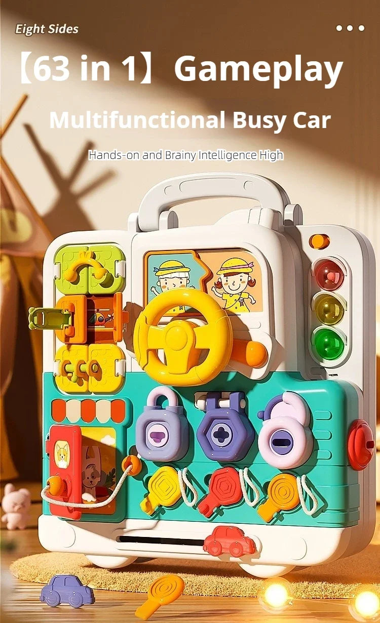 63 in 1 Baby Sensory Busy Board Montessori Toy Music Light Switch Multi functional Baby Sensory Early Education Learning Tool