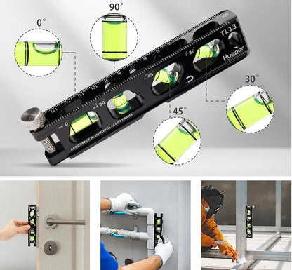 TL13 Magnetic Inclinometer 4 Bubbles Spirit Level Measuring Tool Standard Metric Rulers Horizon Vertical Laser Level Rule