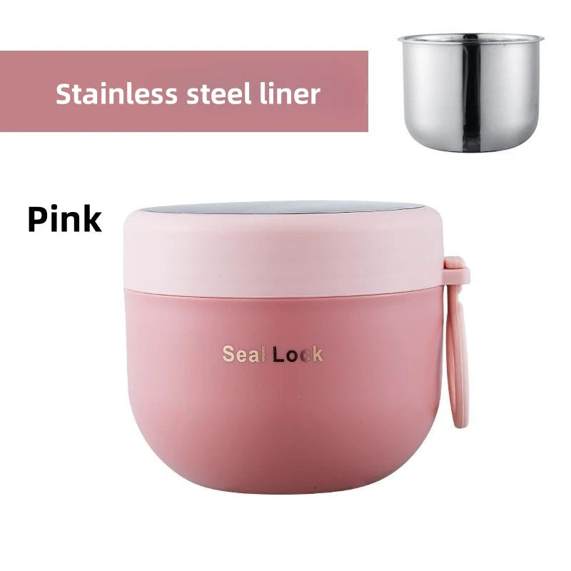 Stainless Steel Soup Cups Thermal Lunch Box Food Thermos Container with Spoon Insulated Bento Lunch Box for School Office
