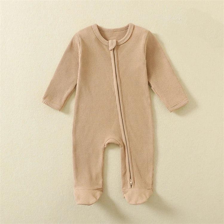 Baby Organic Cotton Pajamas Preemie Newborn One Piece Outfit Long Sleeve Footed Sleepwear