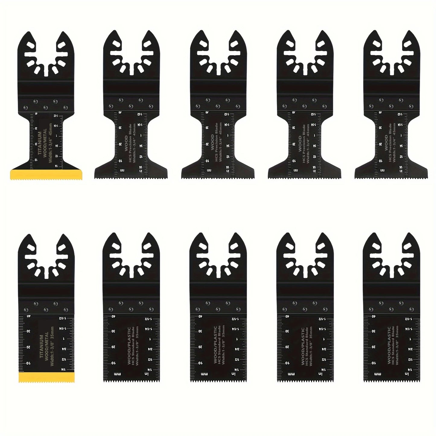 Multitool Blades Oscillating Tool Blade, Universal Titanium Oscillating Saw Blades for Metal Nails, Wood and Plastic, Multi Tool Blades Kits Fit Dewalt Milwaukee Ryobi Rockwell Fein