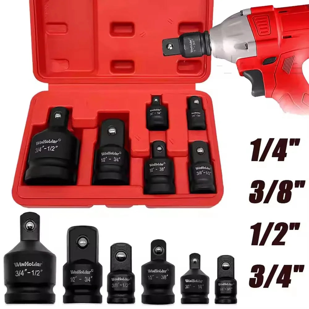 4/6/8/10 Impact Socket Wrench Adapter Set Professional 1/4 3/8 1/2 3/4 Inch Square Drive Adaptor Reducer Spanner Tool ﻿with Case