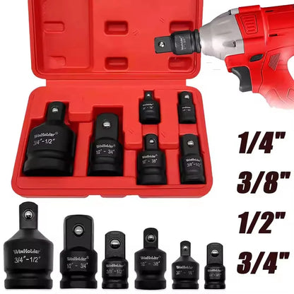 4/6/8/10 Impact Socket Wrench Adapter Set Professional 1/4 3/8 1/2 3/4 Inch Square Drive Adaptor Reducer Spanner Tool ﻿with Case