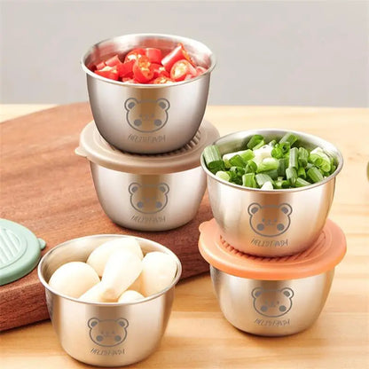 1pc Salad Dressing Container With Lid Reusable Stainless Steel Cup And Leakproof Silicone Lids For Lunch Box And Picnic