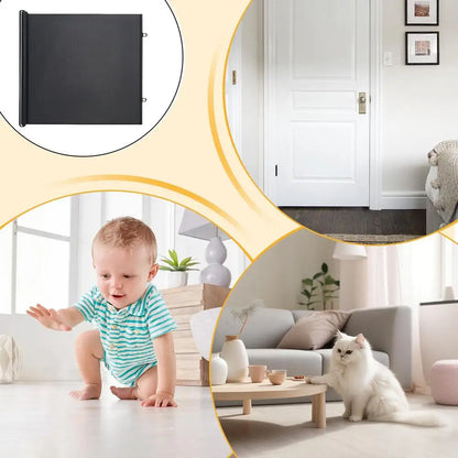 No Drilling Retractable Baby Gate Tall Mesh Baby Gate Extends Up To Wide Retractable Gate For Kids Pets Retractable Dog Gates
