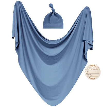 Swaddle Blanket with Hats Sleep Swaddle for Baby Boy Girl Newborn Sacks Soft Cotton Wearable