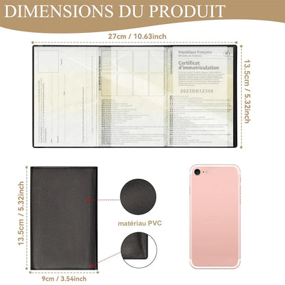 Lot of 1/2 Black Assurance Card Pouch - Certificate of Registration Protection Case Transparent Plastic Wallet for Documents
