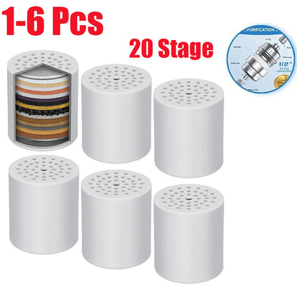Shower Filter Replacement Cartridge for Hard Water, Universally Compatible with Any Similar Design, Shower Water Softener with High Output