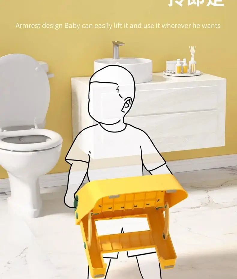 Toddler Step Stool for Bathroom Sink and Potty Training Durable Anti-Slip,Anti-Tip A-Frame,10-Second Assembly, 2-Step Potty Stool with Wide Steps