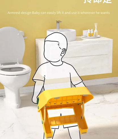 Toddler Step Stool for Bathroom Sink and Potty Training Durable Anti-Slip,Anti-Tip A-Frame,10-Second Assembly, 2-Step Potty Stool with Wide Steps