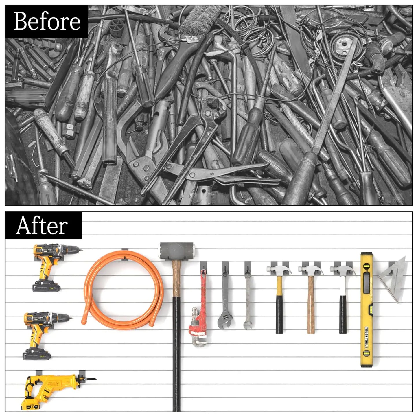 18 Pcs Garage Hooks Heavy Duty - Garage Storage and Organization Ladder Hooks with Non Slip PVC Coating for Hanging Bike，Ladder，Garden Tools，Hose