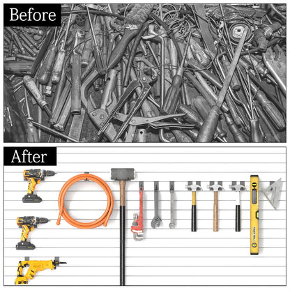 18 Pcs Garage Hooks Heavy Duty - Garage Storage and Organization Ladder Hooks with Non Slip PVC Coating for Hanging Bike，Ladder，Garden Tools，Hose