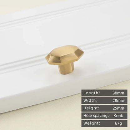 Cabinet Handles Brushed Brass Kitchen Knobs European style minimalist solid brass cabinet DIY pull handle classical luxury drawer gold knob cabinet door long handle