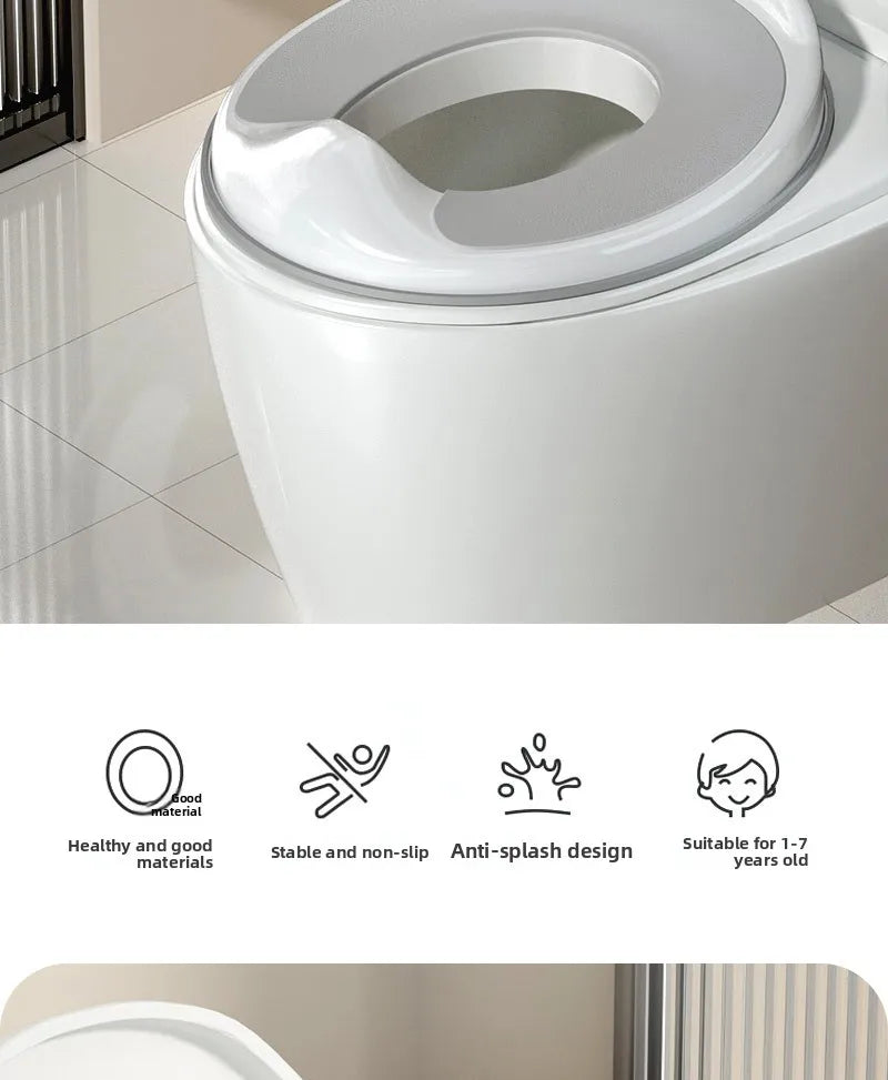 Potty Training Seat Built-in Toilet Seat, Elongated Toilet Seat Children's Toilet Seat Toilet Seat Children's Toilet Seat Universal Splash Proof Toilet for Male and Female Babies