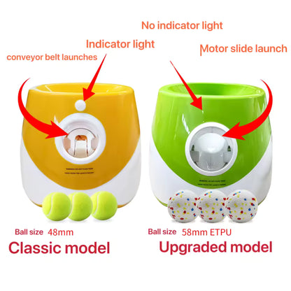 Dog Ball Thrower Launcher, Automatic Ball Launcher for Dogs, 3 Adjustable Distance Settings, Indoor OutdoorInteractive Toy, with 3 2.3-inch Balls