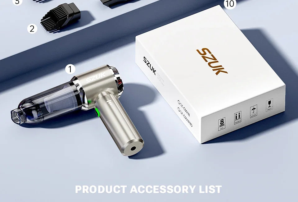 SZUK C012MAX 985000PA Car Vacuum Cleaner Portable Handheld Mini Vacuum Cleaner Cordless Powerful Car Cleaner Home Appliance