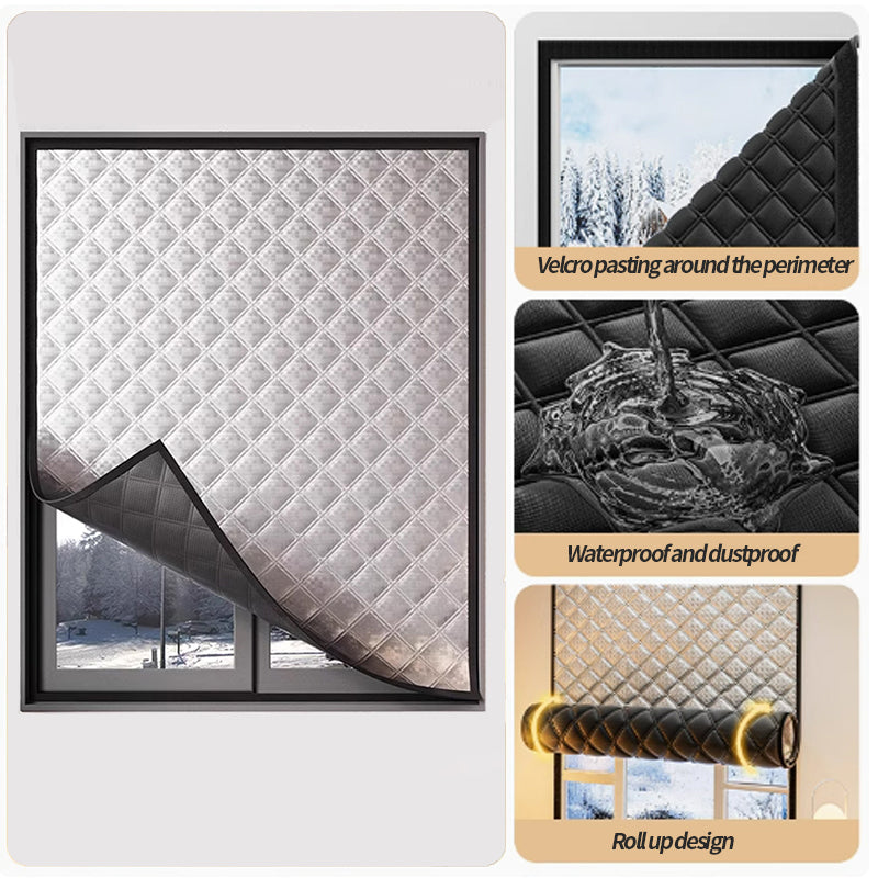 Thermal Insulated Door Curtain, High Quality Cloth Thicken Cotton Filled, Single Piece Door Insulation Blanket Cover for Cold in Winter, Grey