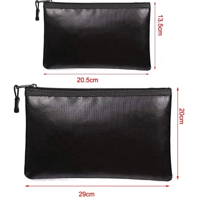 XL/L/M/S Fireproof Waterproof Document Bag Fire Safe Storage Pouch with Zipper Cash File Envelope Holder for H