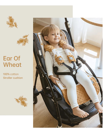 Stroller Cushion & Seat Belt Cover 2Pcs/Set Universal Baby Pram Seat Pad Soft Kids Pushchair Car Mat Stroller Accessories