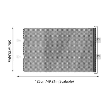 Tall Retractable Dog Gate Mesh Baby Fence Gate, Long Baby Gates Indoor Extra Long Gates for Kids or Pets, Outdoor Retractable Gate with Support Rods - Prevent Crawling Under
