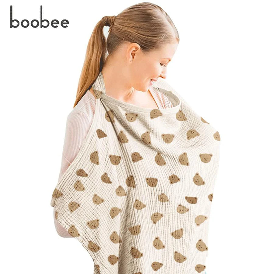 1Pc Gauze Nursing Cover, Nursing Apron, Multi-Purpose Car Seat Stroller Cover, Multi-Color Optional, Breathable 100% Nursing Cover Cloth Artifact, Outdoor Anti-Exposure Nursing Towel When Going Out. Perfect Gift for Mom.