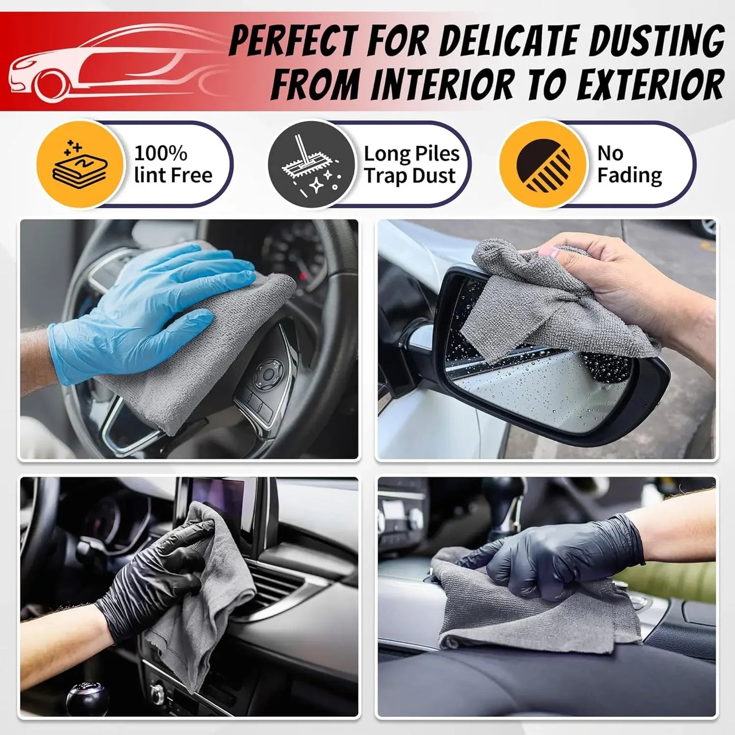 Reusable Thicken Microfiber Cleaning Cloths Lint Free Microfiber Cleaning Towel Cloths Cleaning Towels Absorbent for Car Window
