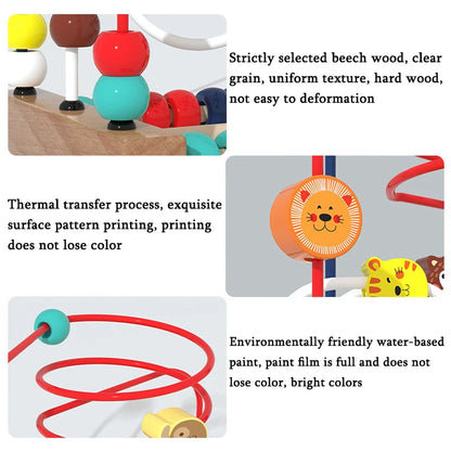 Montessori Baby Toys Wooden Roller Coaster Bead Maze Toddler Early Learning Educational Puzzle Math Toy for Children 1 2 3 Years