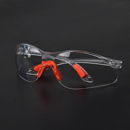 12PCS Lab Work Safety Eye Protective Glasses PC Material Anti Impact Wind Dust Proof Goggles Safety Riding Clear Glasses