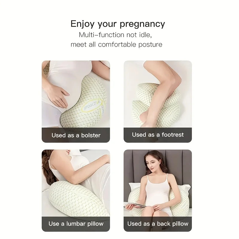 1pc SoftTouch Adjustable Pregnancy Pillow U Shaped Full Body Support Cushion with Removable Cover Portable Back Support for Side
