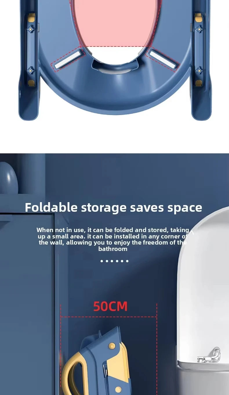 New Children's Toilet Stepped Baby Boys and Girls Toilet Training Foldable Foot Stool Toilet Seat Ring Stepped Assisted Tool