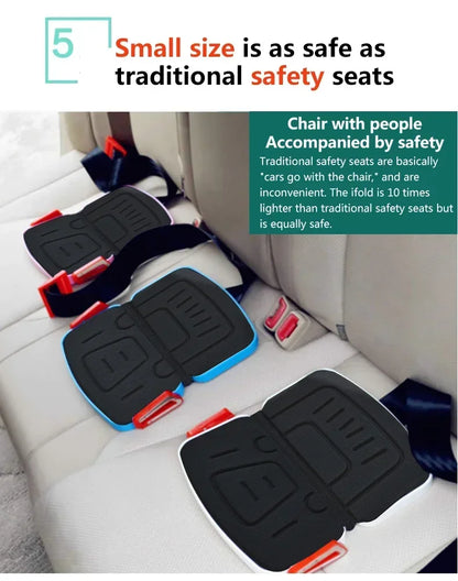 Mifold Portable Baby Car Seat Safety Cushion Travel Pocket Foldable Child Car Safety Seats Harness The Grab and Go Booster