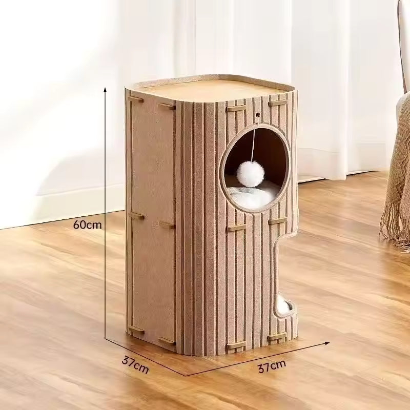 Multi-layer Cat Bed Closed Safety Cat Nest Wear-resistant Felt Cat Climbing Frame Indoor Integrated Pet Toys for All Seasons