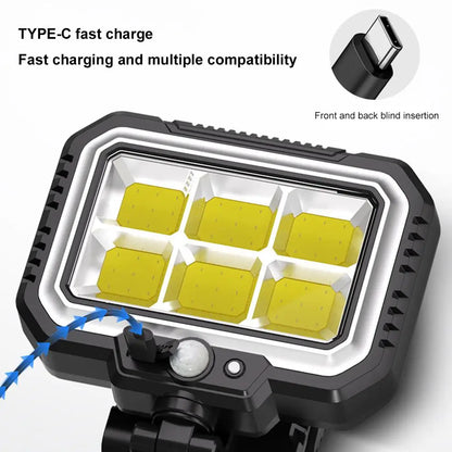Clip On Solar Lights Outdoor COB LED Security Light Solar Charging 360° Rotatable Rainproof Motion Sensor Auto On/Off For Outdoor