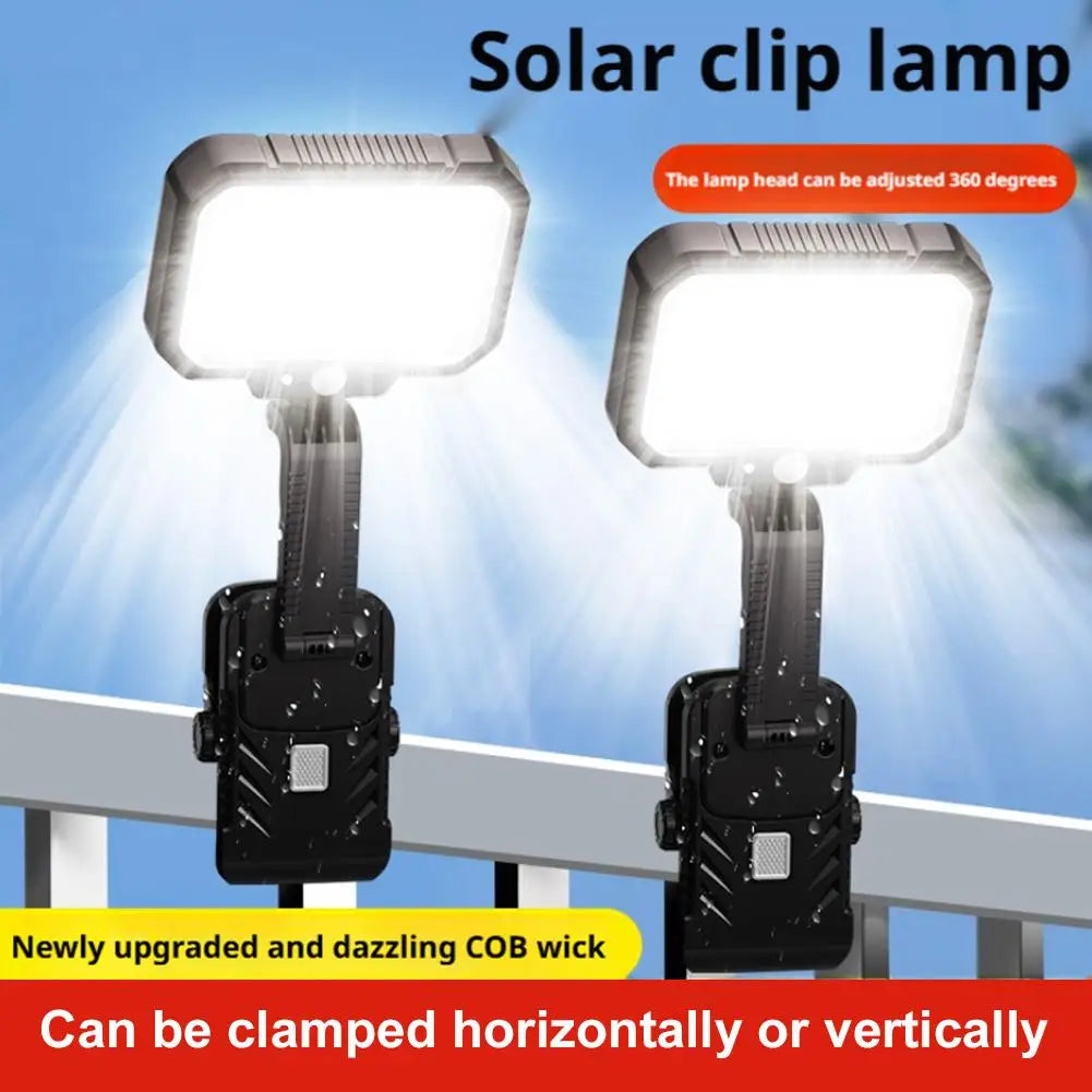 Clip On Solar Lights Outdoor COB LED Security Light Solar Charging 360° Rotatable Rainproof Motion Sensor Auto On/Off For Outdoor